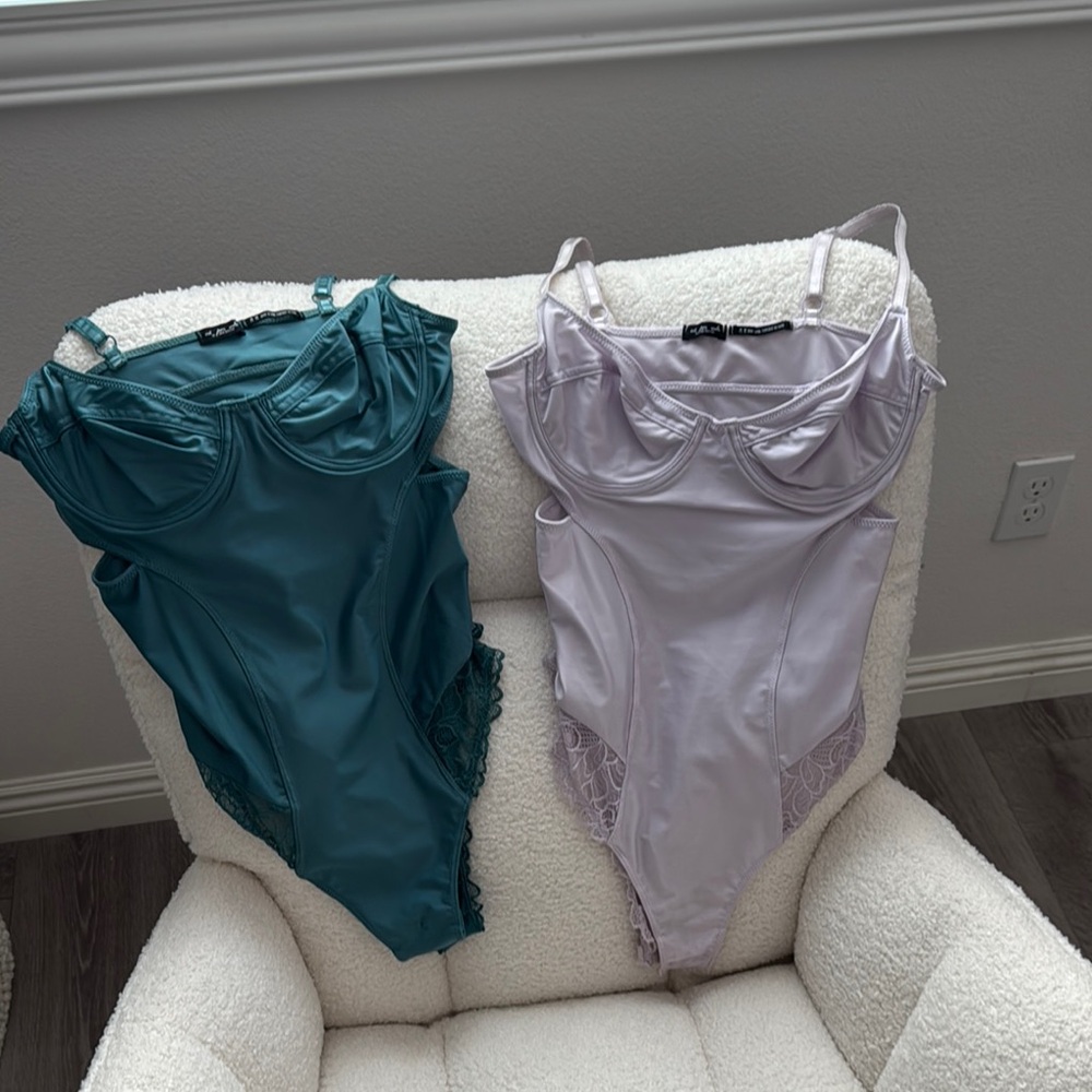 Urban Outfitters Green and Purple Bra Set Intimates